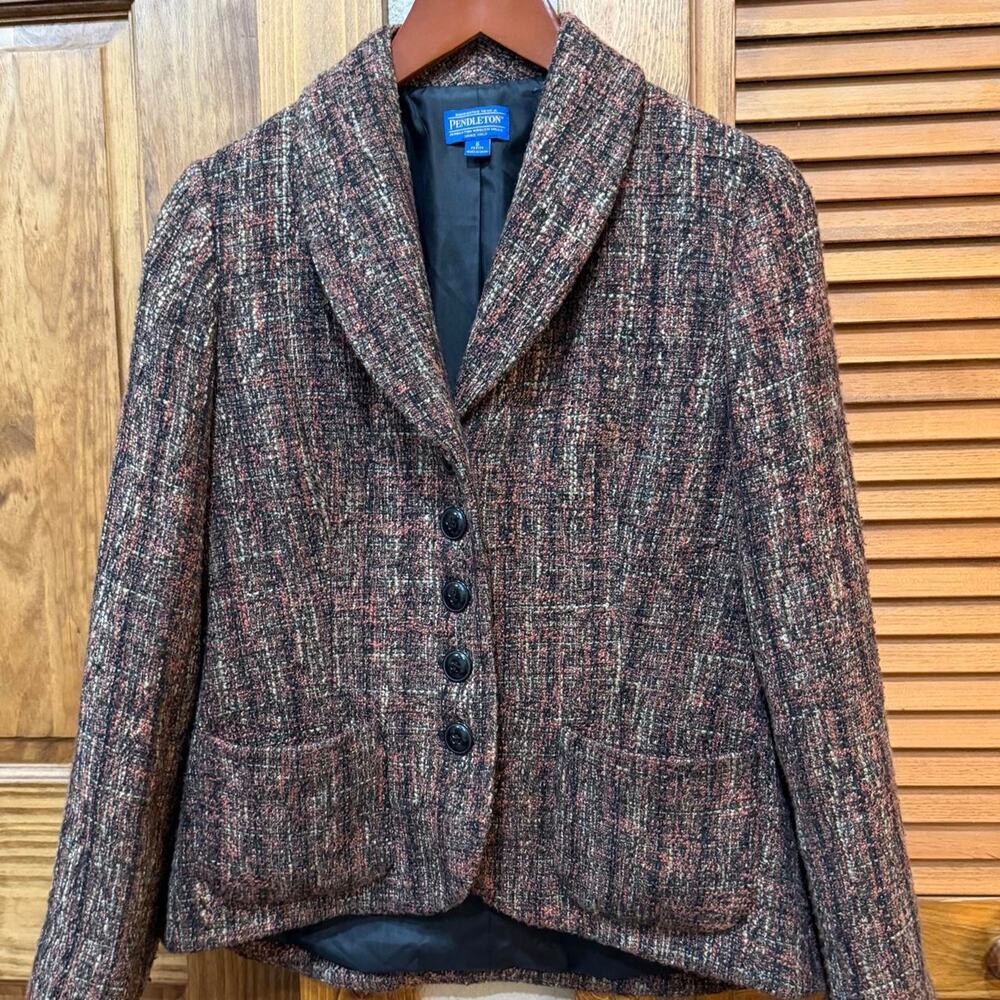 Pendleton brown and black tweed blazer